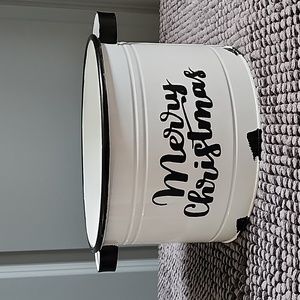 Merry Christmas Metal Plant Holder